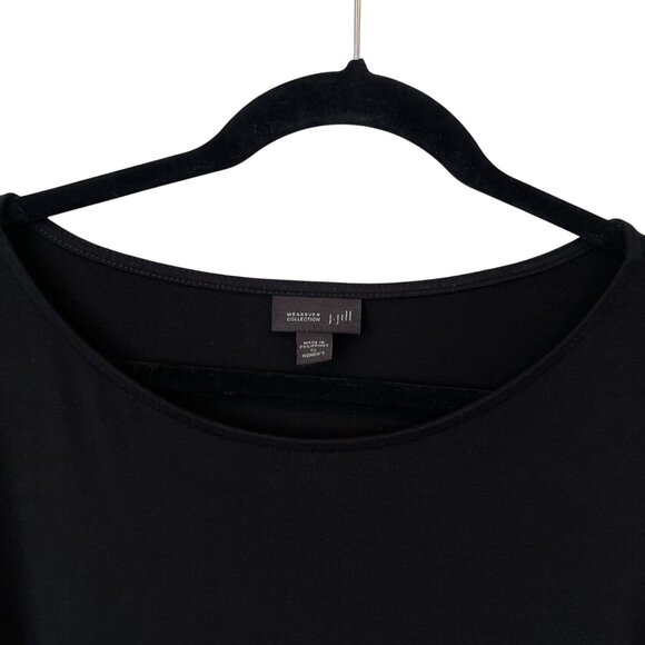 J. Jill Wearever Black 3/4 Sleeve A-Line Shift Dress Size 1X Stretch LBD - Picture 7 of 9